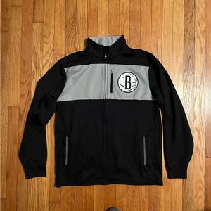 Adidas Men’s On Court Zip Up Jacket - Brooklyn Nets (Large)